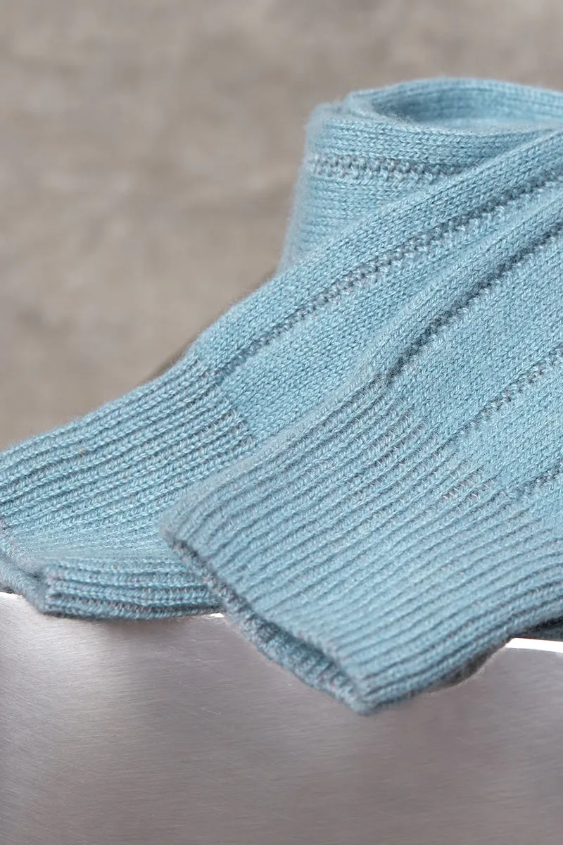 75% Cashmere Rib Sock in Robin's Egg Blue