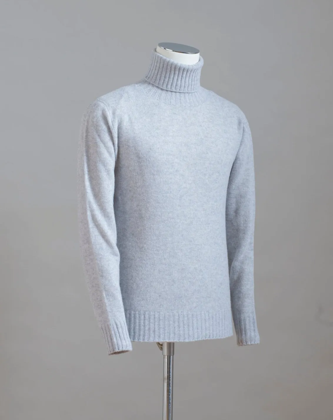 Altea Wool & Cashmere Roll Neck Knit / Light Grey