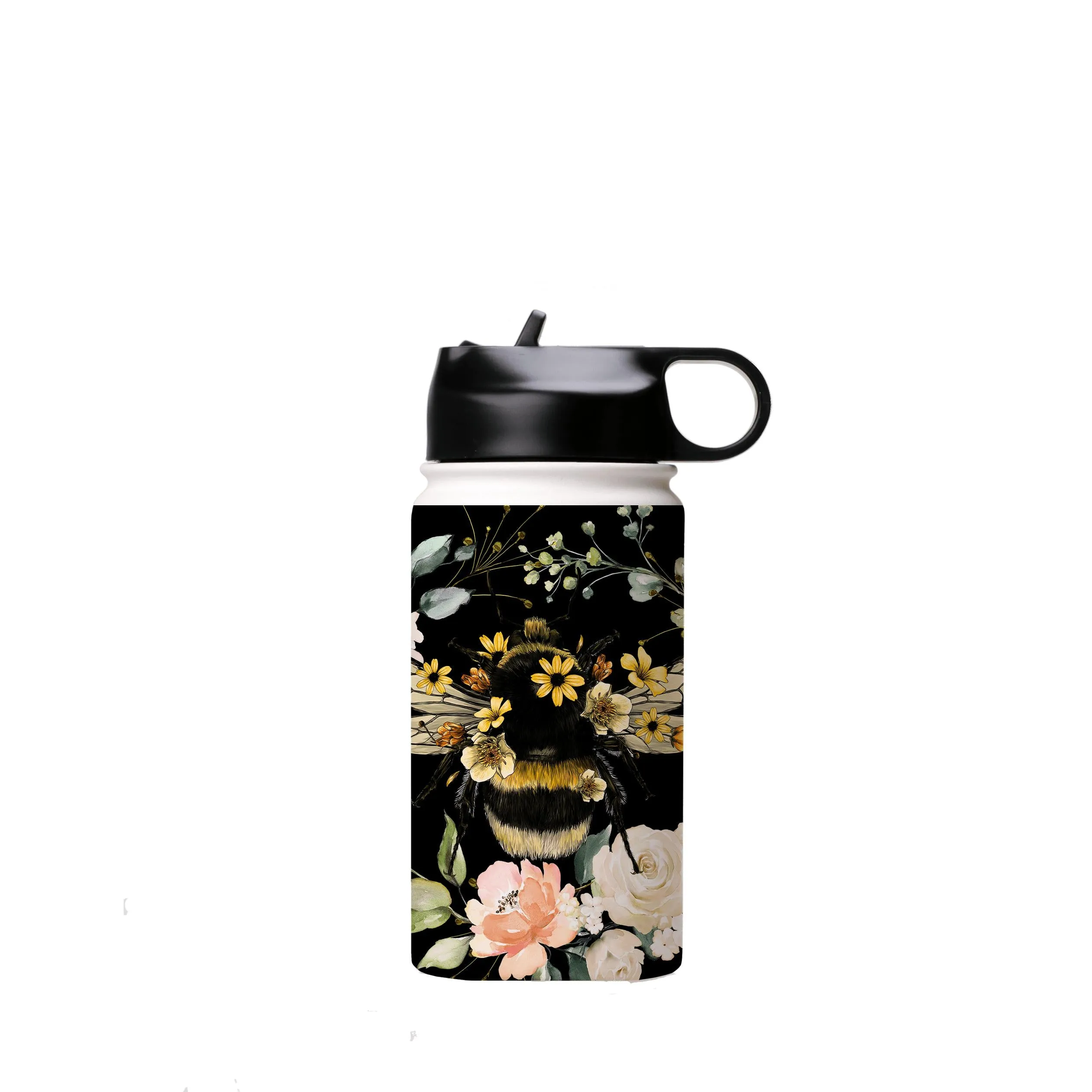 Bee I Black Insulated Stainless Steel Water Bottle