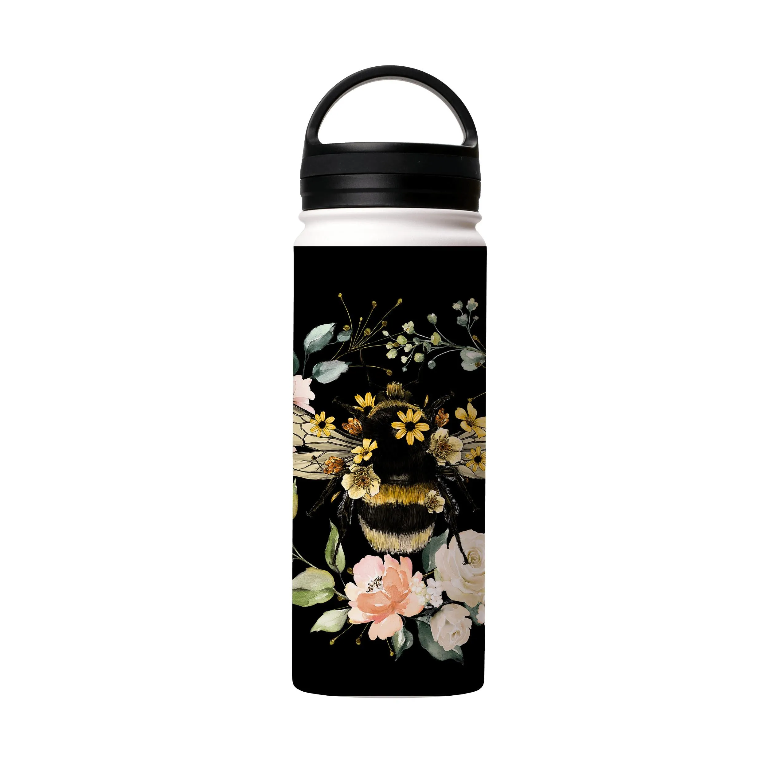 Bee I Black Insulated Stainless Steel Water Bottle