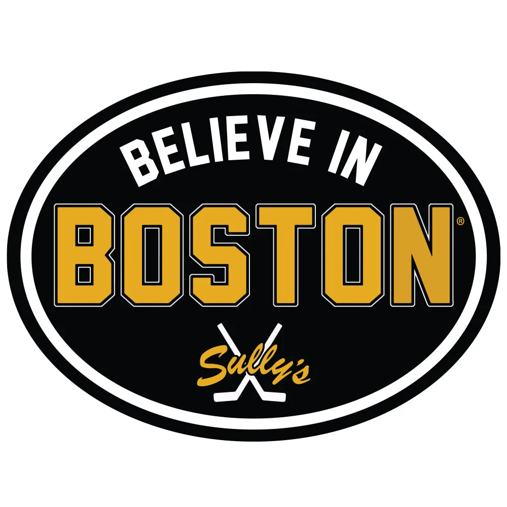 Believe In Boston Black & Gold Oval Sticker