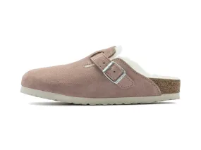 Birkenstock Boston "Shearling Suede Pink Clay"