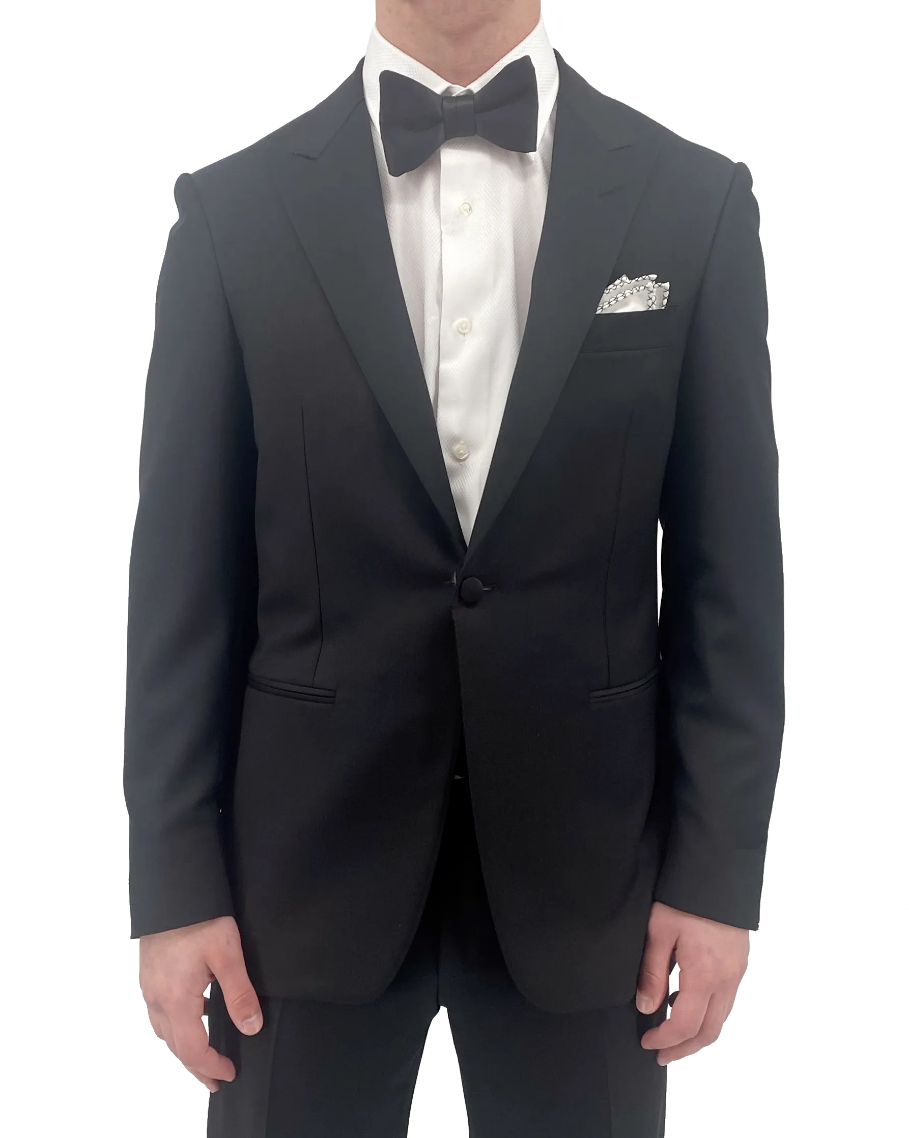 Black Wool Peak Lapel Tuxedo