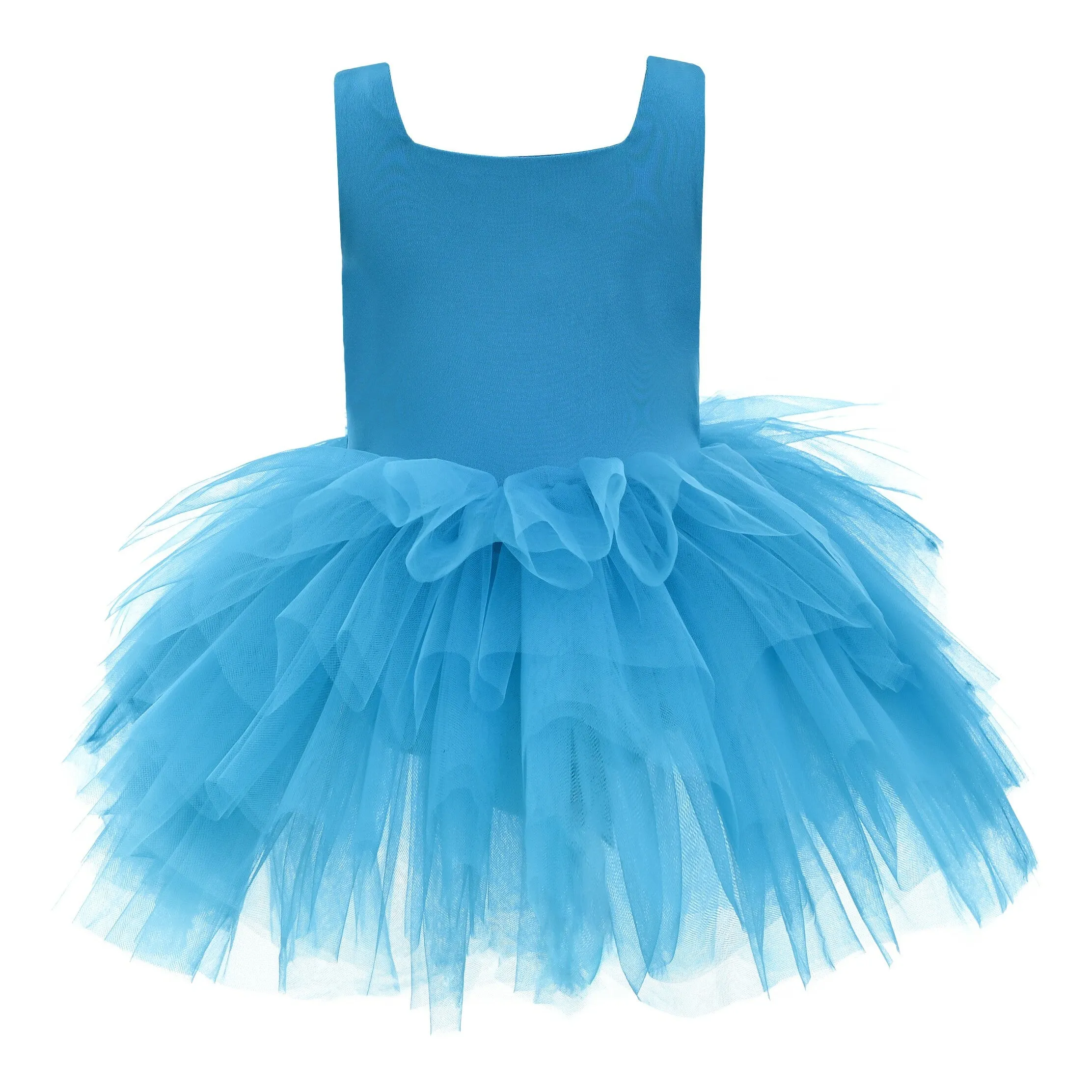 Blue Neon Solid Tutu Dress