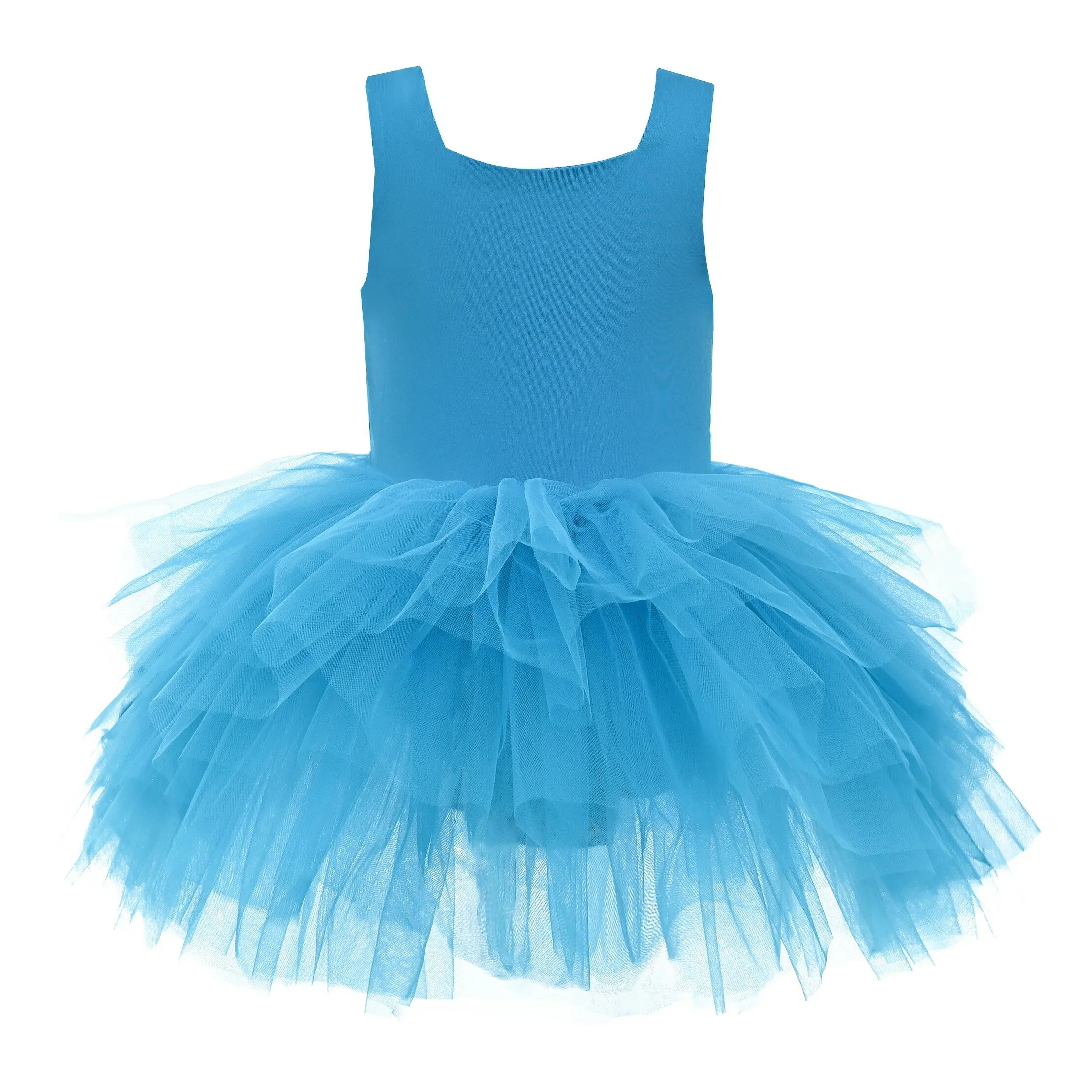 Blue Neon Solid Tutu Dress