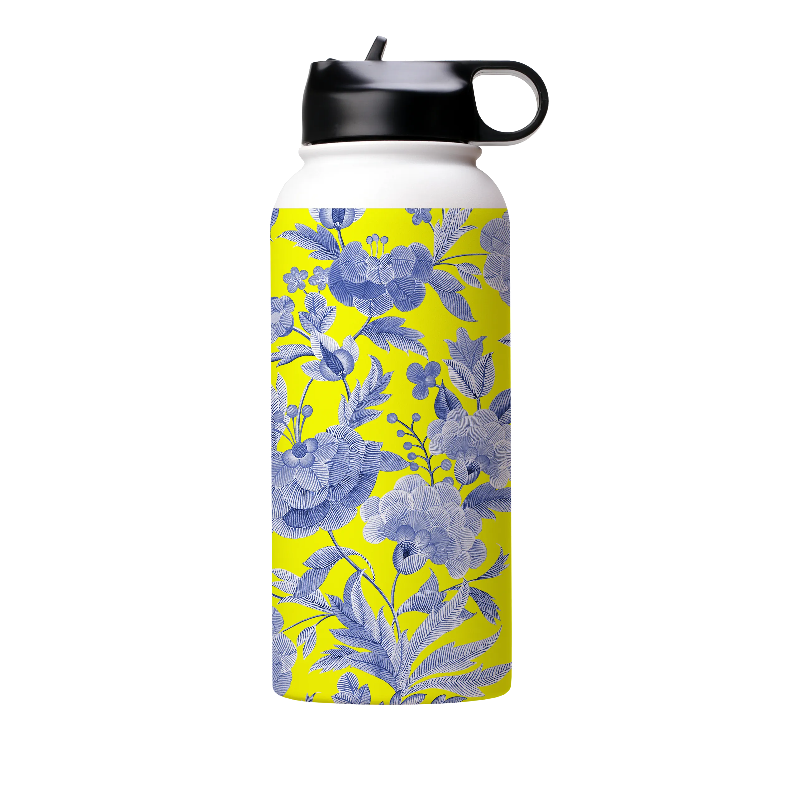 Blue Tapestry Yellow Insulated Stainless Steel Water Bottle