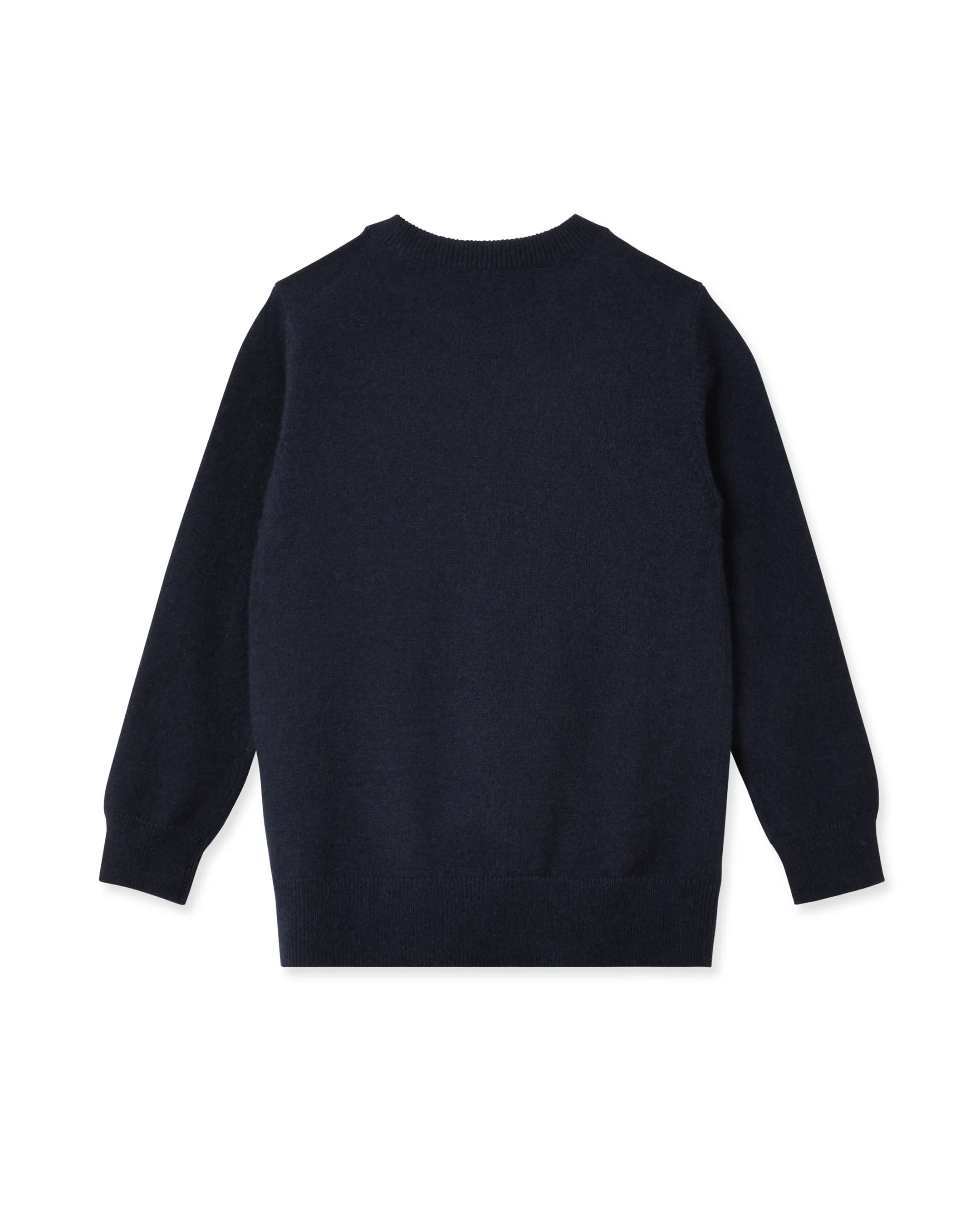 Boys Round Neck Cashmere Sweater Navy Blue