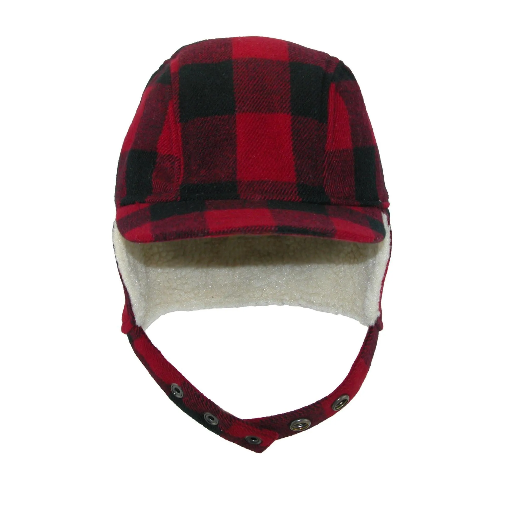 Broner Men's Wool Plaid Outdoor Cap with Sherpa Earflaps