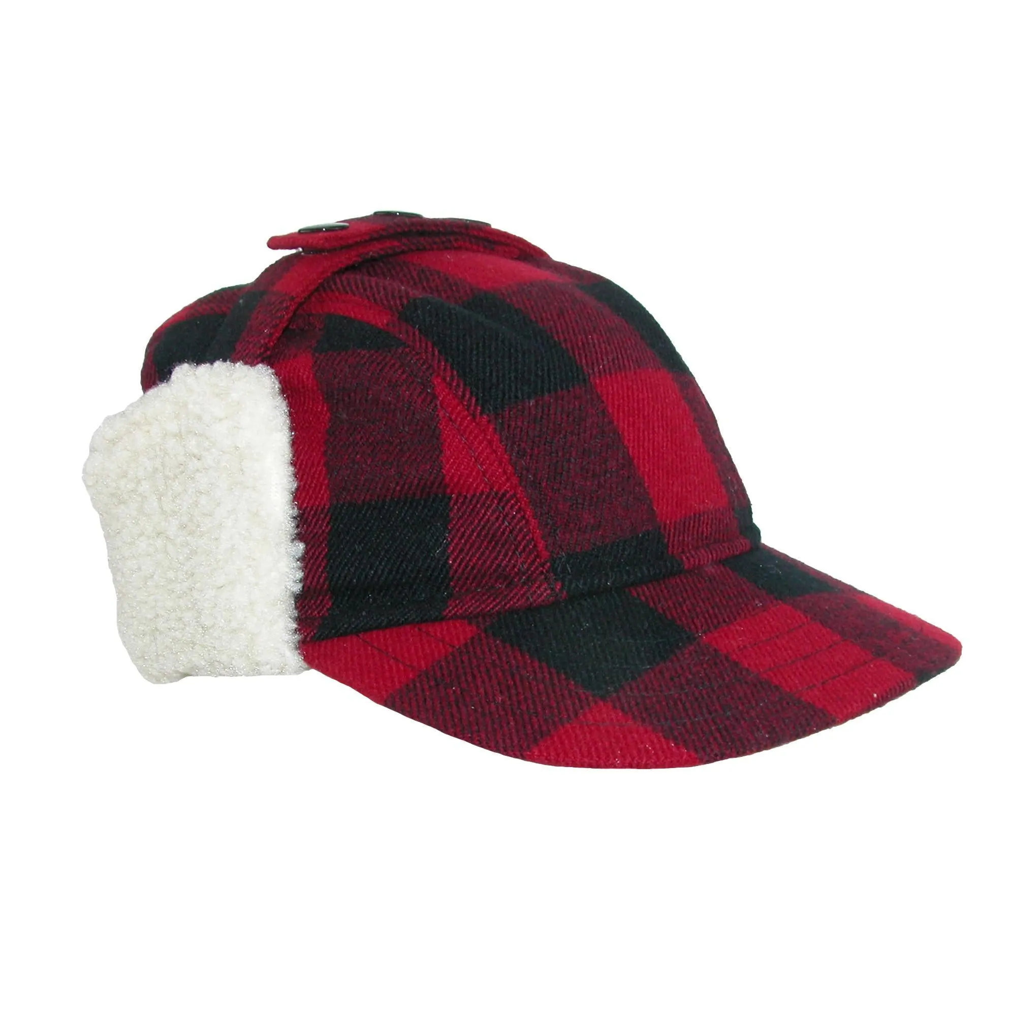 Broner Men's Wool Plaid Outdoor Cap with Sherpa Earflaps