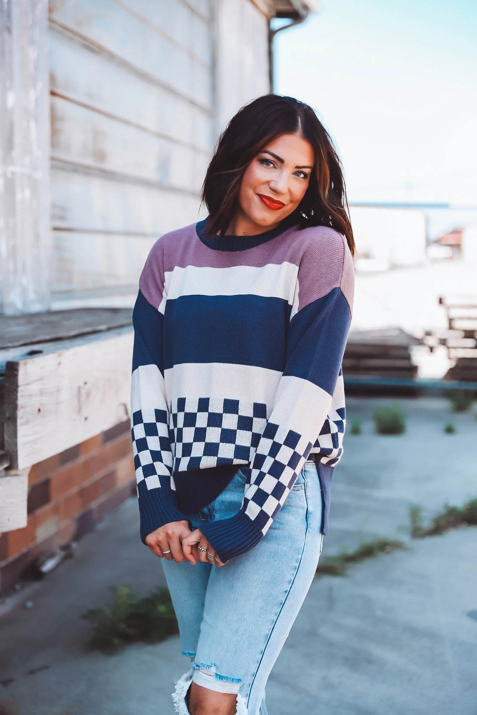 Carissa Sweater-Purple/Blue