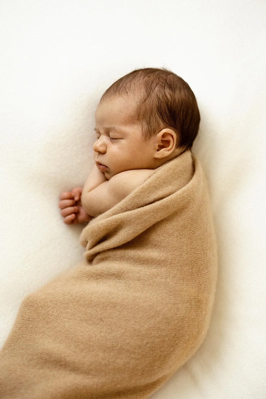 Cashmere Plain Knit Baby Blanket - Cinnamon