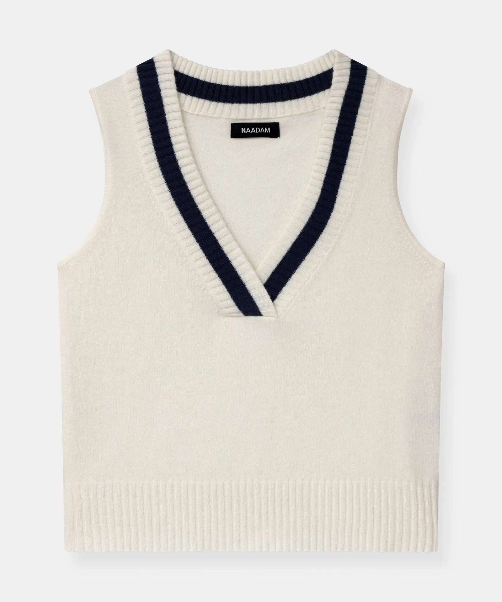 Cashmere Varsity V-Neck Vest