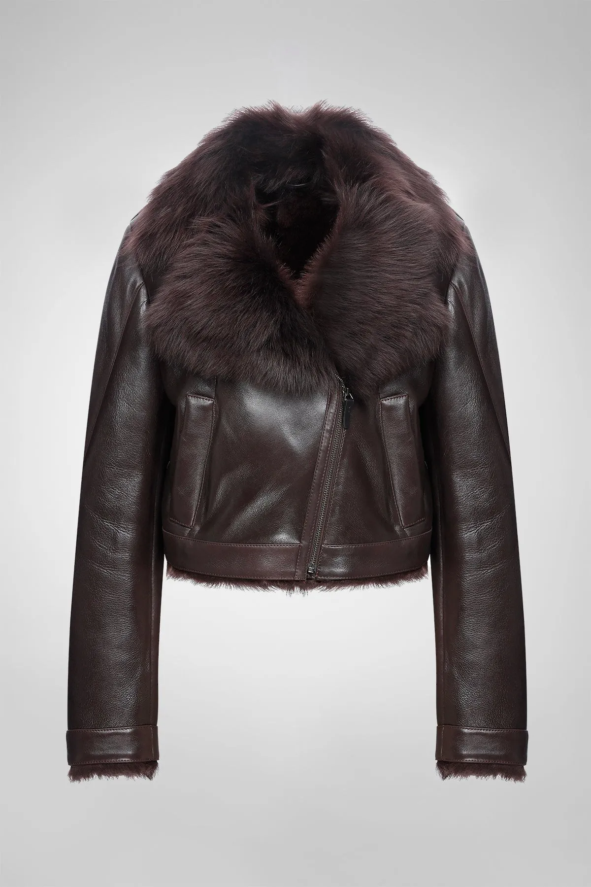 Cécile - Bordeaux Shearling Jacket