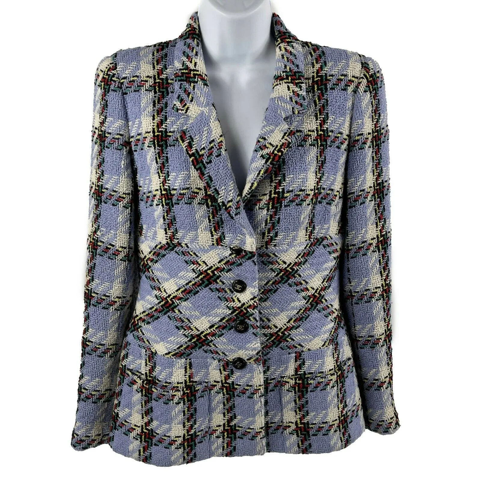 CHANEL - 95P Vintage Plaid Runway Tweed Blazer - Lilac - 42 US 10