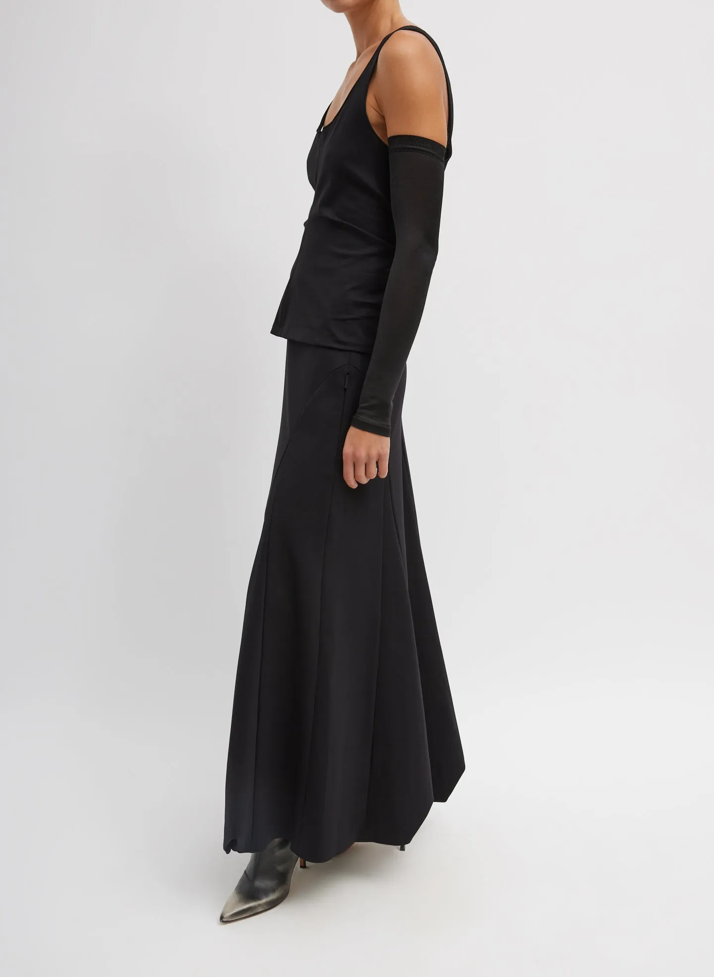 Compact Ultra Stretch Tucked Panel Maxi Skirt