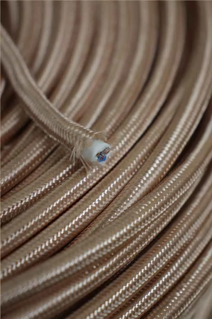 Copper Braided Light Cord - 3 Core Insulated Cable