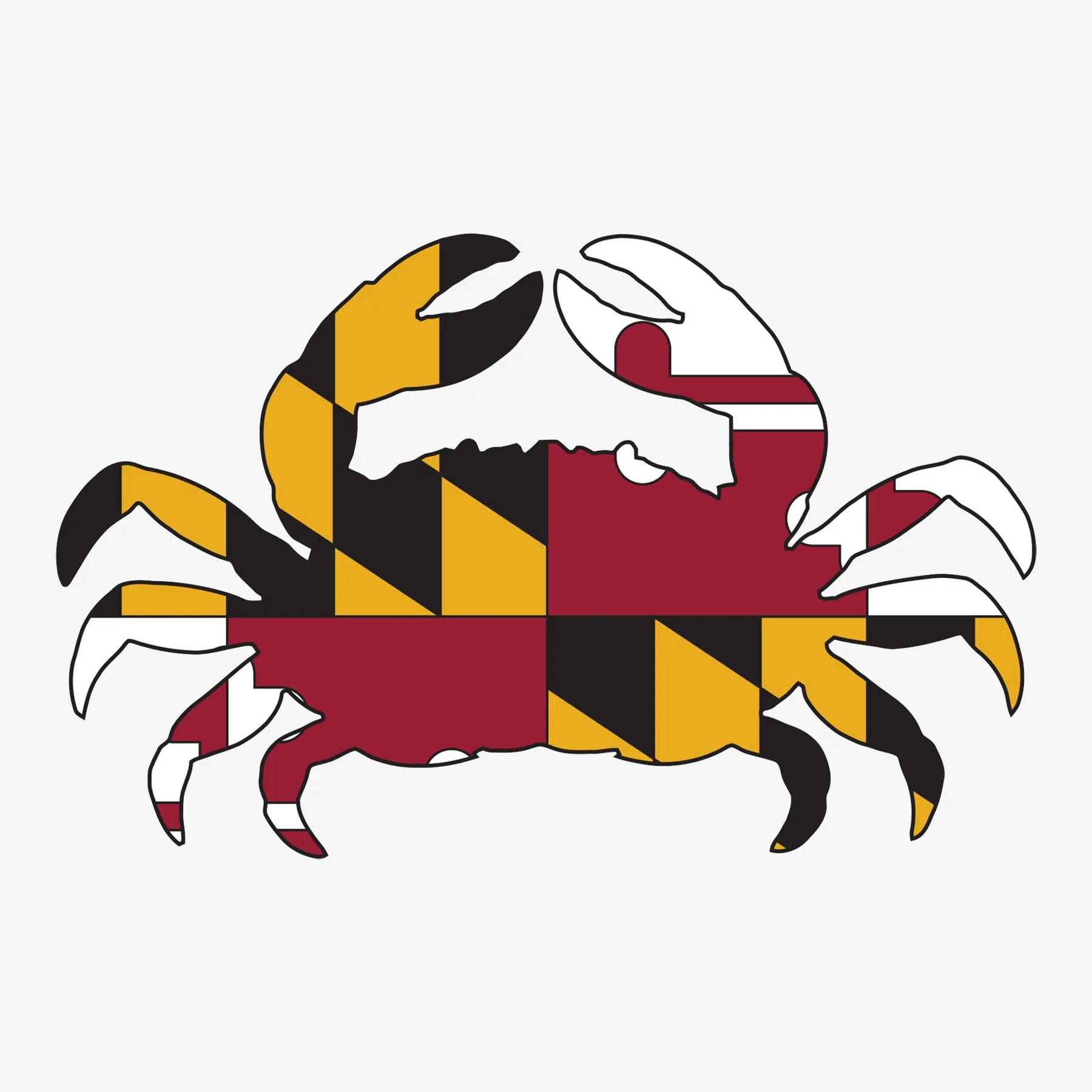 Cut-Out Maryland Flag Crab Sticker