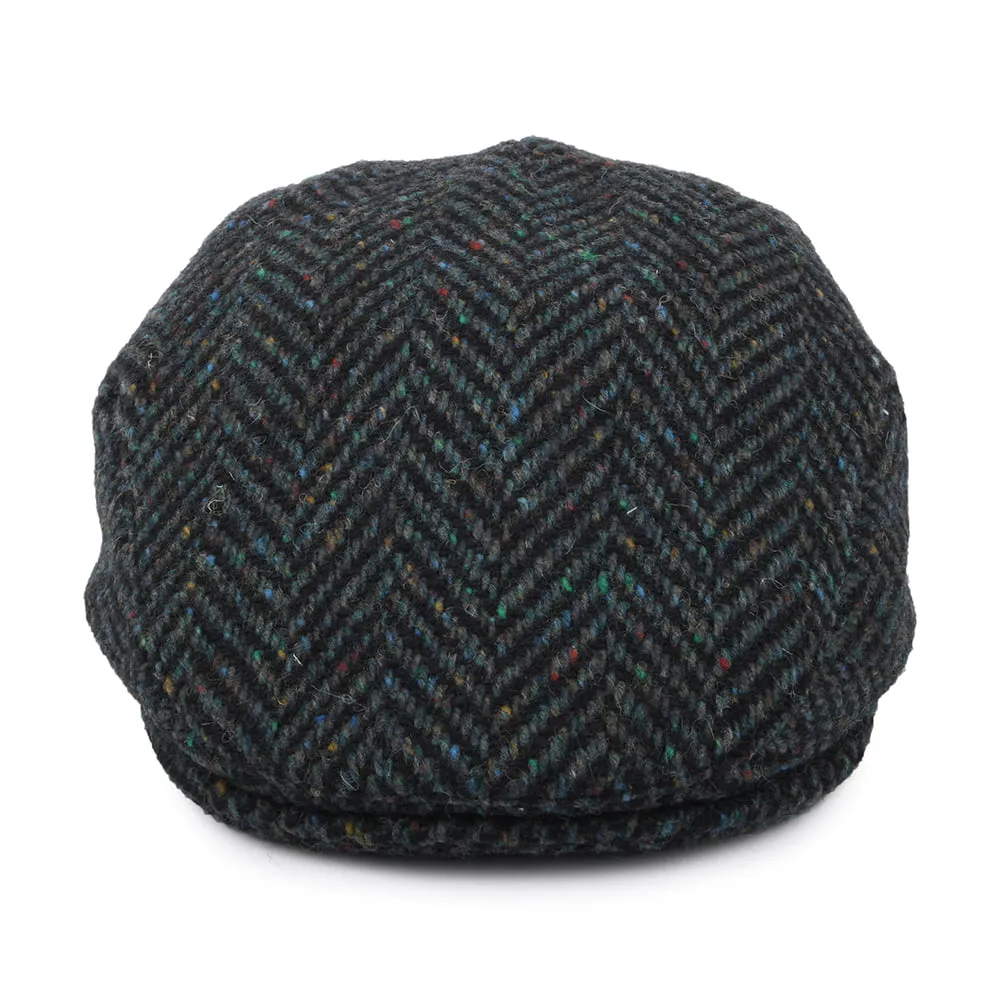 Donegal Tweed Herringbone Stravalley Flat Cap - Blue-Mix