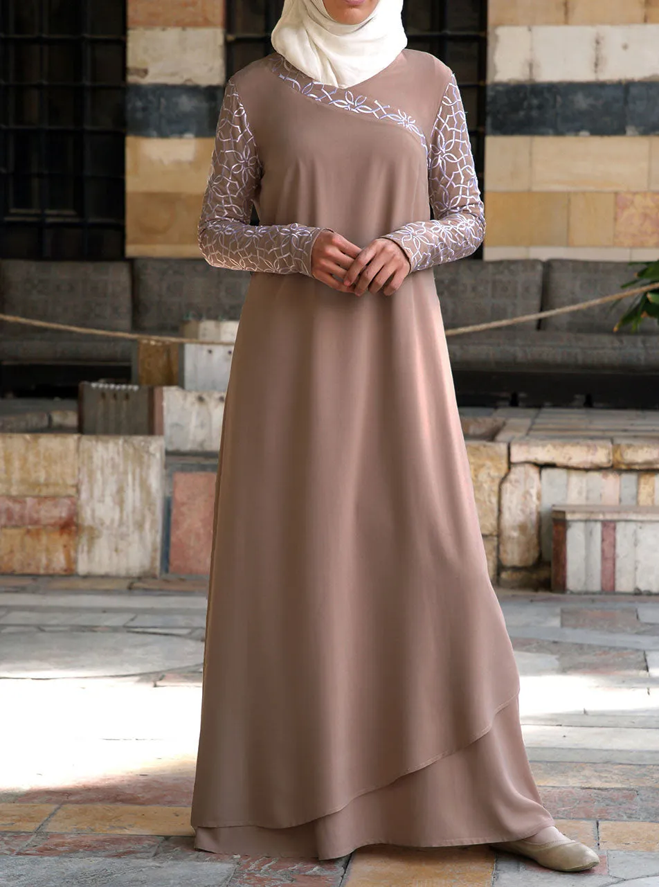 Double Layered Embroidered Gown