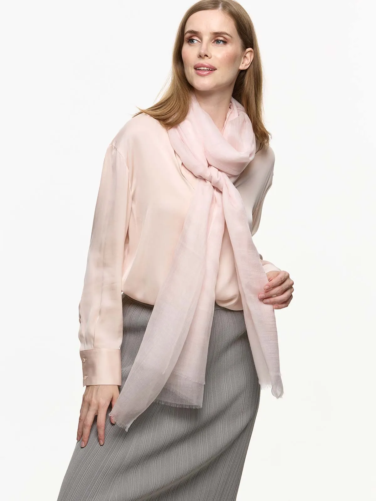 Featherlight Blush Cashmere Scarf