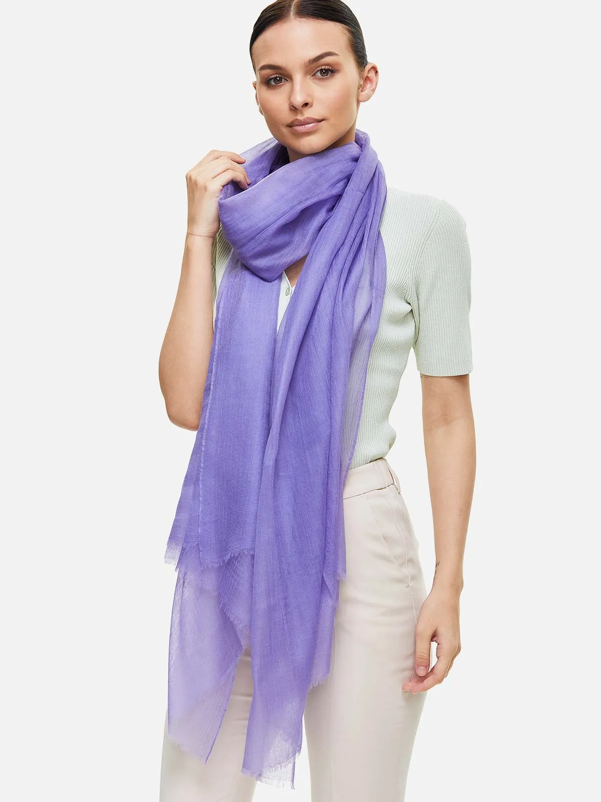 Featherlight Lavender Cashmere Scarf