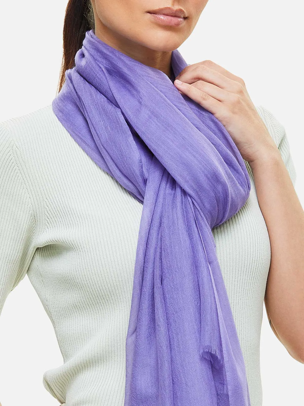 Featherlight Lavender Cashmere Scarf