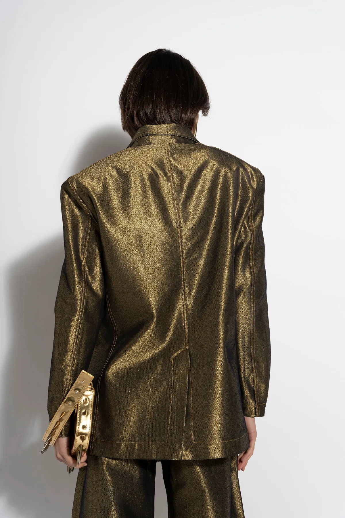 GOLD LUREX OVERSIZED BLAZER