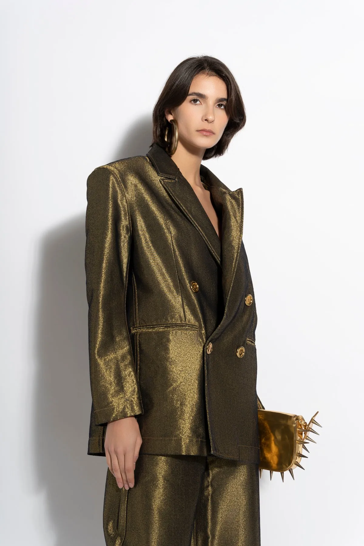 GOLD LUREX OVERSIZED BLAZER