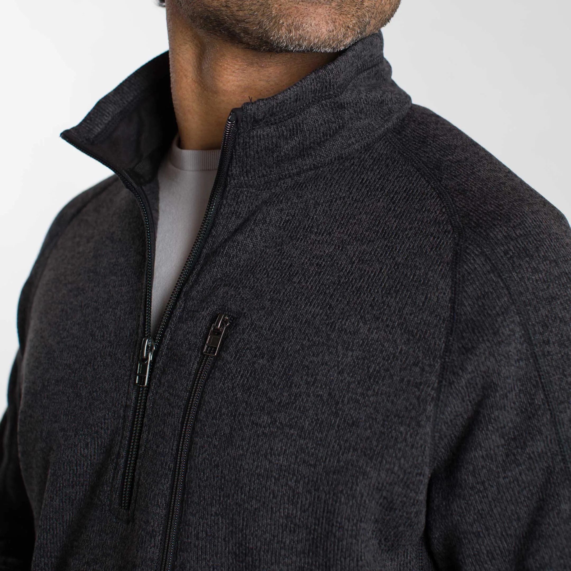 Heather Black Quarter-Zip Fleece