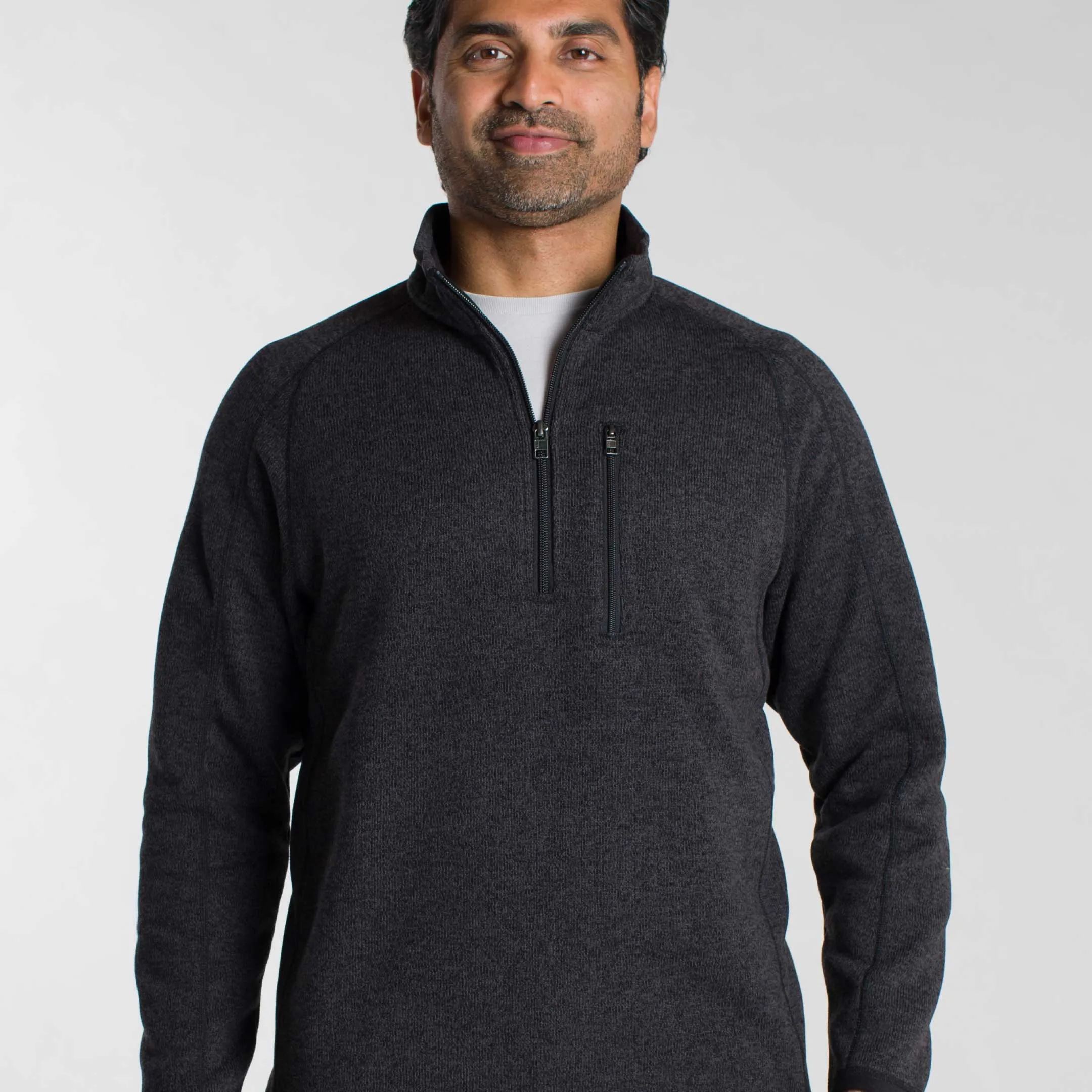 Heather Black Quarter-Zip Fleece