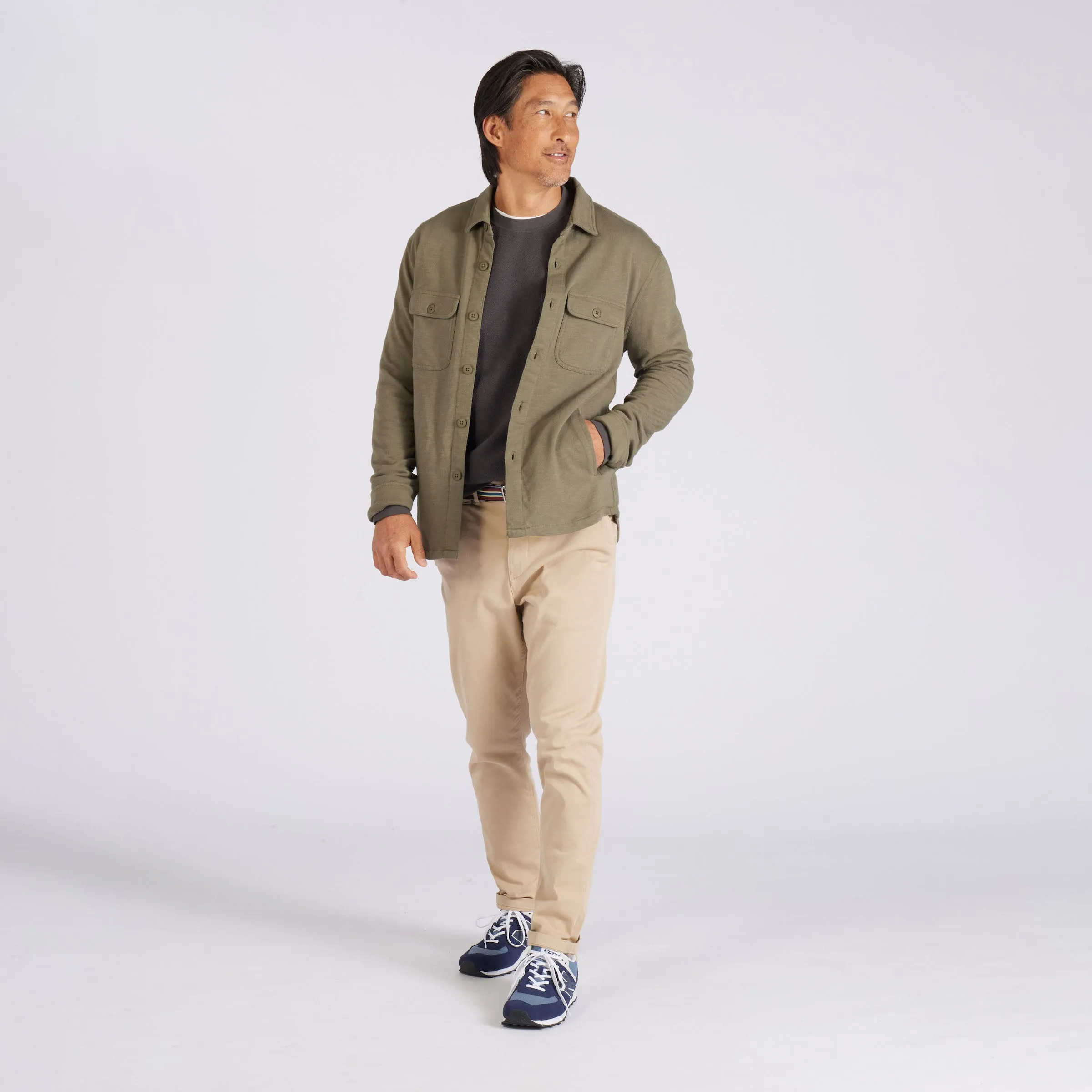 Hogan Knit Loopback Shirt Jacket - Olive