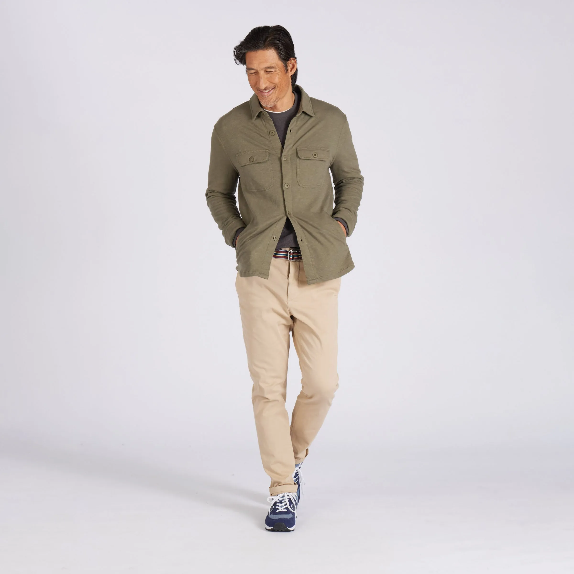 Hogan Knit Loopback Shirt Jacket - Olive