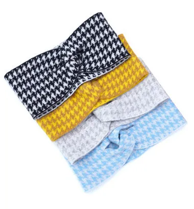 Houndstooth Cashmere Headband