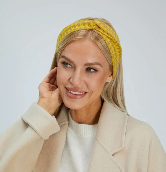 Houndstooth Cashmere Headband