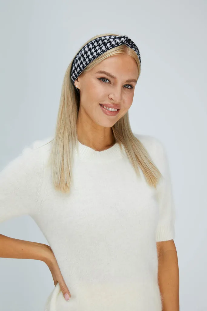 Houndstooth Cashmere Headband