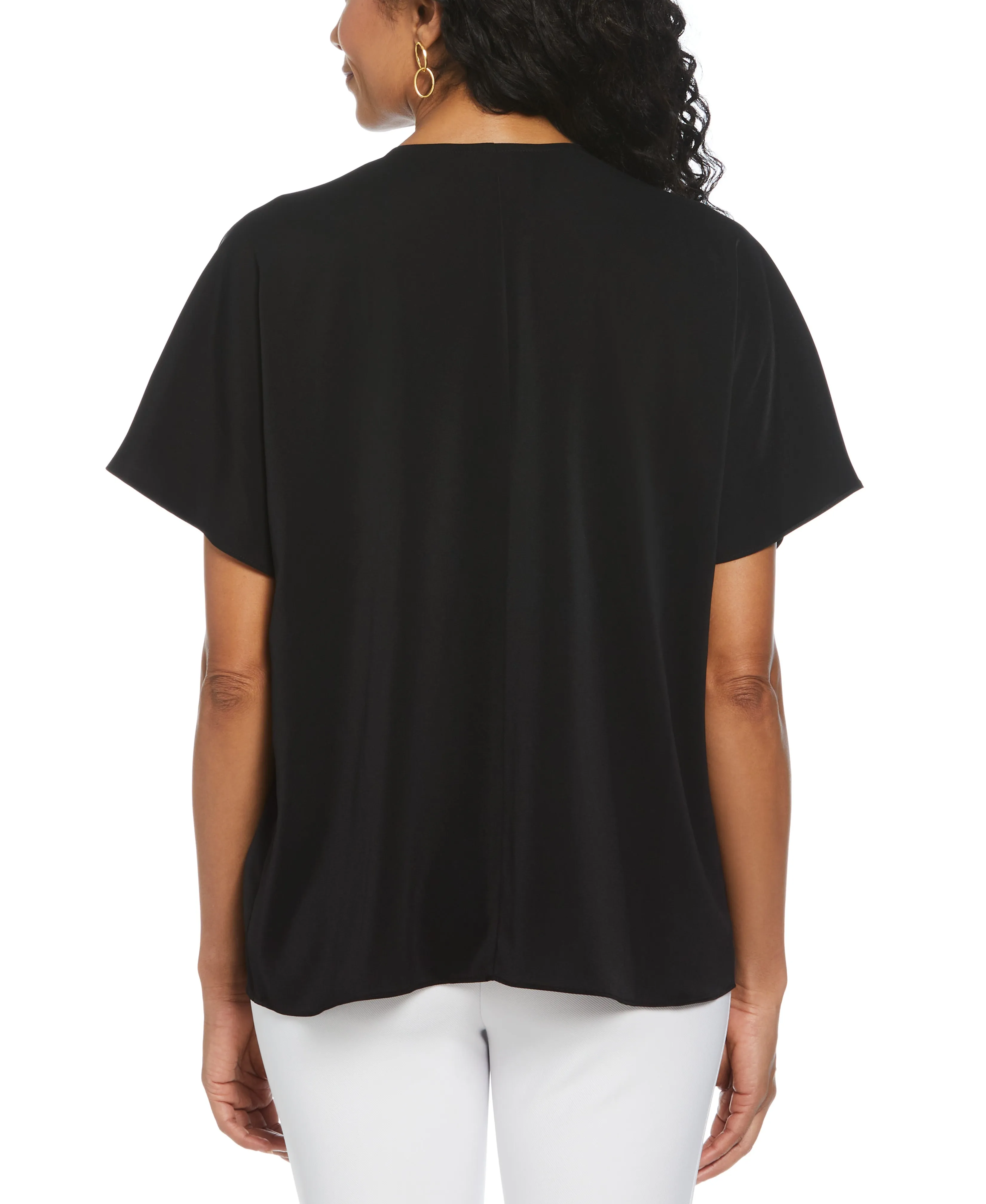 Layered Dolman Sleeve Blouse