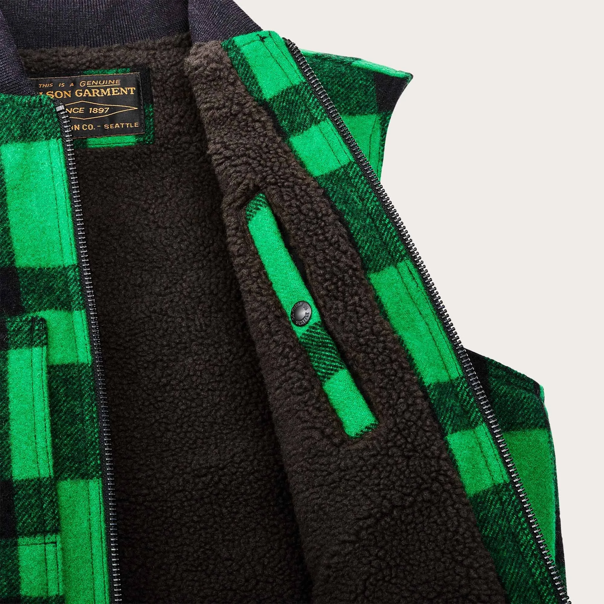 LINED MACKINAW WOOL WORK VEST