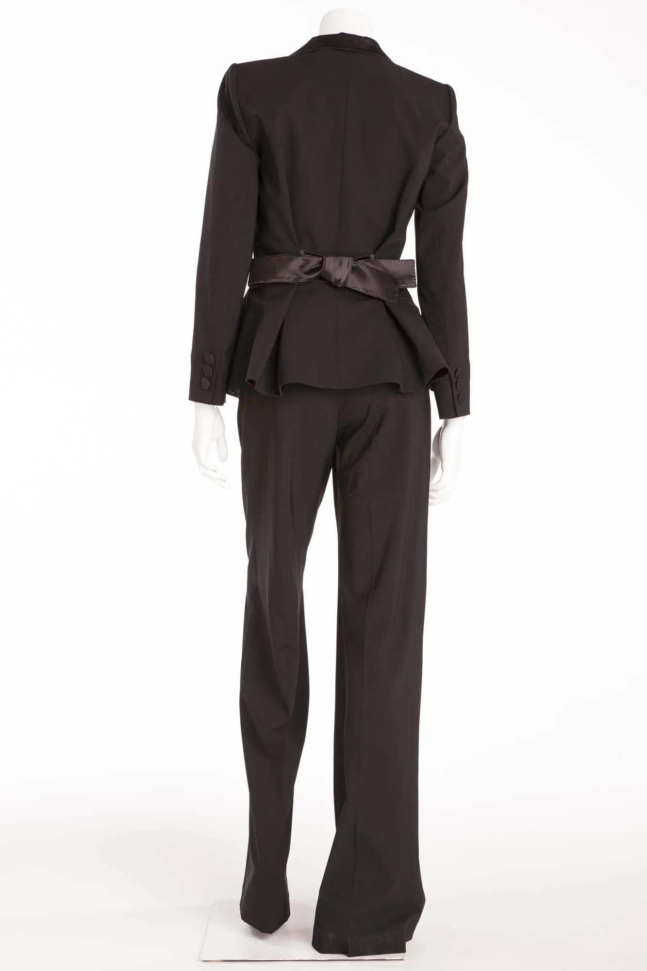 Louis Vuitton - New 2PC Black Blazer & Dress Pants with Satin Trim - FR 38