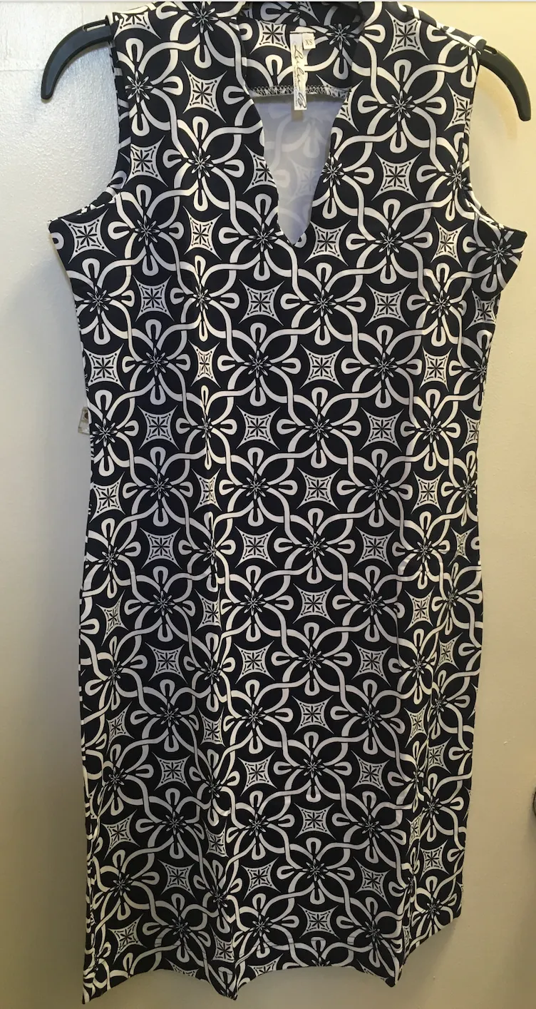 LuLu B Sleeveless V-Neck Travel Dress with Demi Collar and SPF 50 Sun Protection