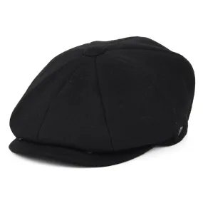 Melton Wool Newsboy Cap - Black