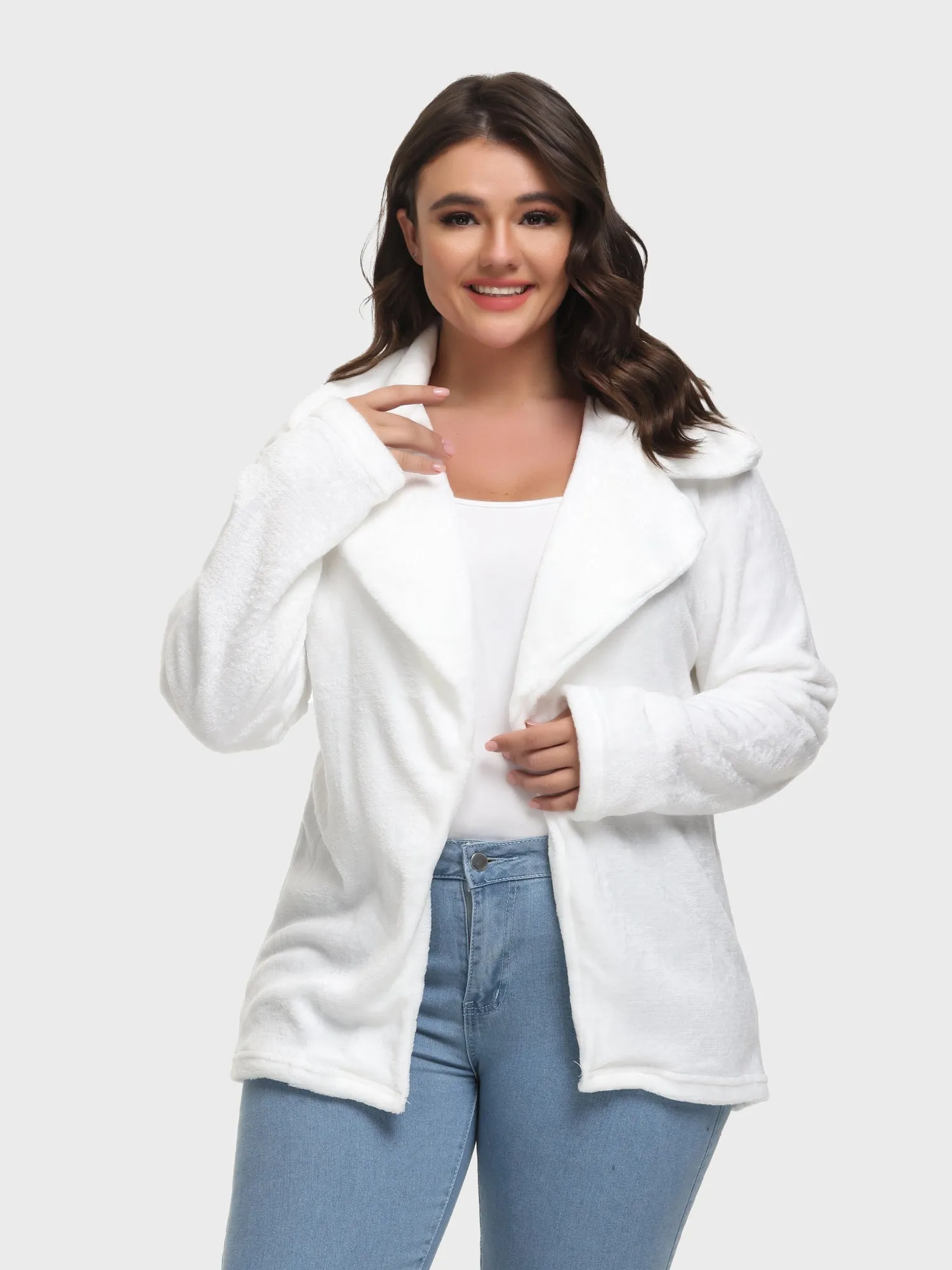 Midsize Sexy Slim Lapel Plush Jacket