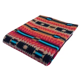 Native Pattern Fleece Western Blanket in Orange