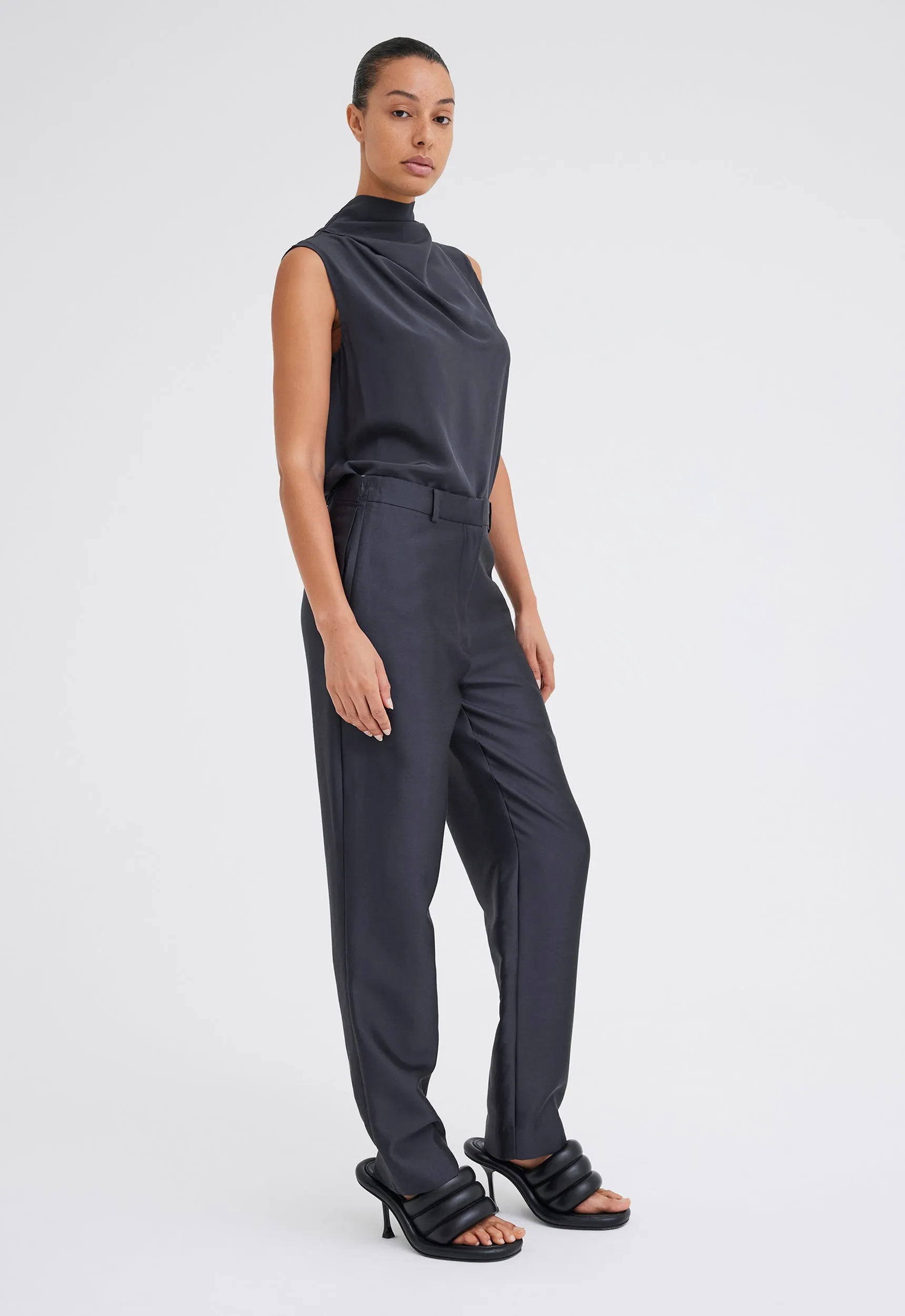 Novel Silk Wool Pant - Steelo Grey