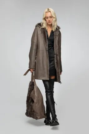 Nude Shearling Coat