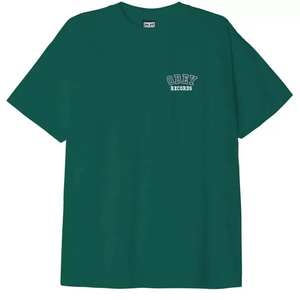 Obey Records T-Shirt - Adventure Green