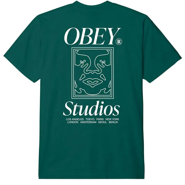 Obey Studios Icon T-Shirt - Adventure Green