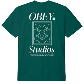 Obey Studios Icon T-Shirt - Adventure Green