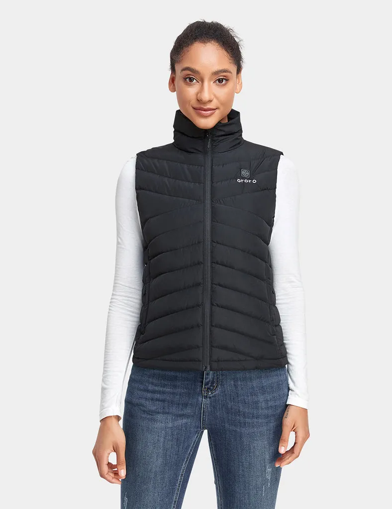 (Open-box) Women's Heated Lightweight Down Vest - Black