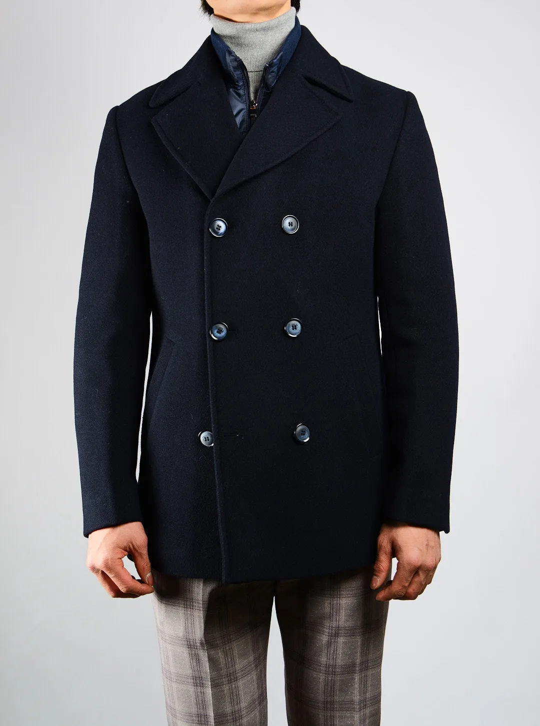 Preston Heathered Tonal Stripe DB Coat