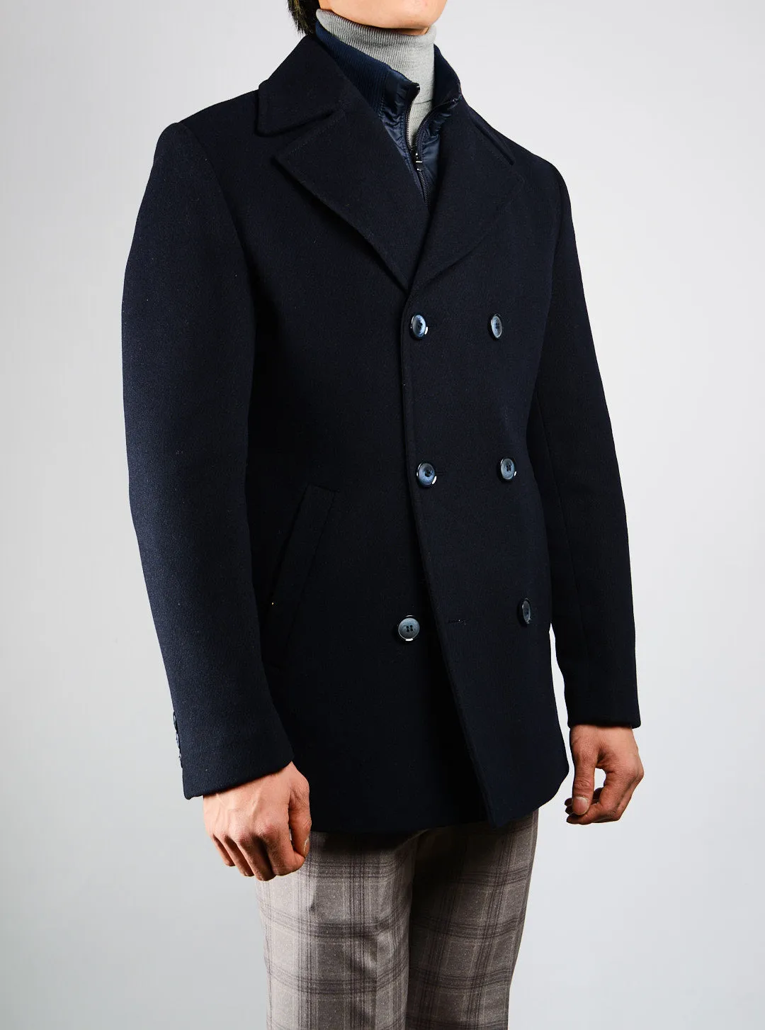 Preston Heathered Tonal Stripe DB Coat